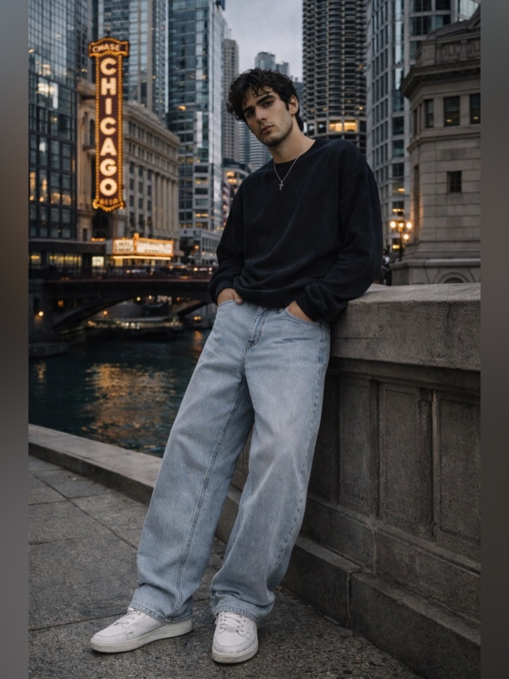 Musinsa Standard Premium Light Wash Wide Leg Denim Jeans Size 40 NWT